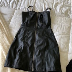 Black leather dress
